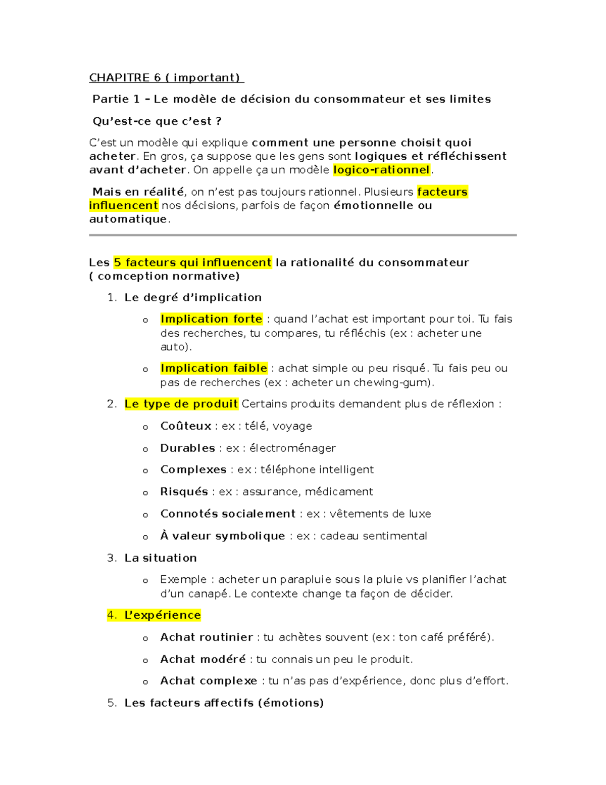 MKG5305 Expliquer le Modèle de Décision du Consommateur - Final Exam ...