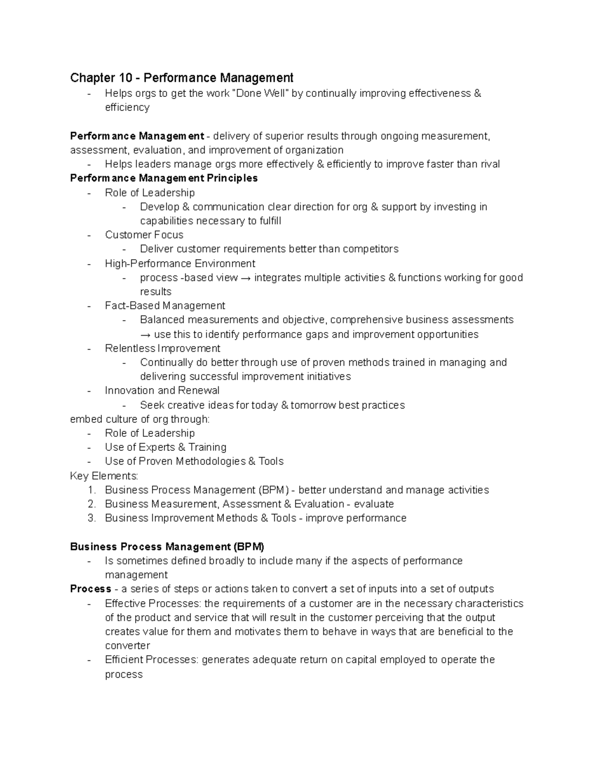Performance Management Insights - Study Guide for Chapter 10 - Studocu
