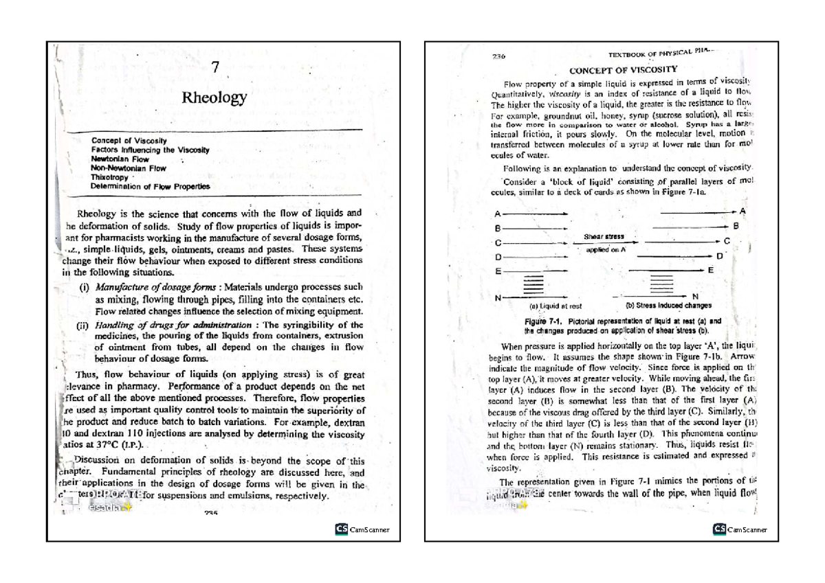 RHEOLOGY: Understanding Viscosity and Flow Properties in Pharmacy - Studocu