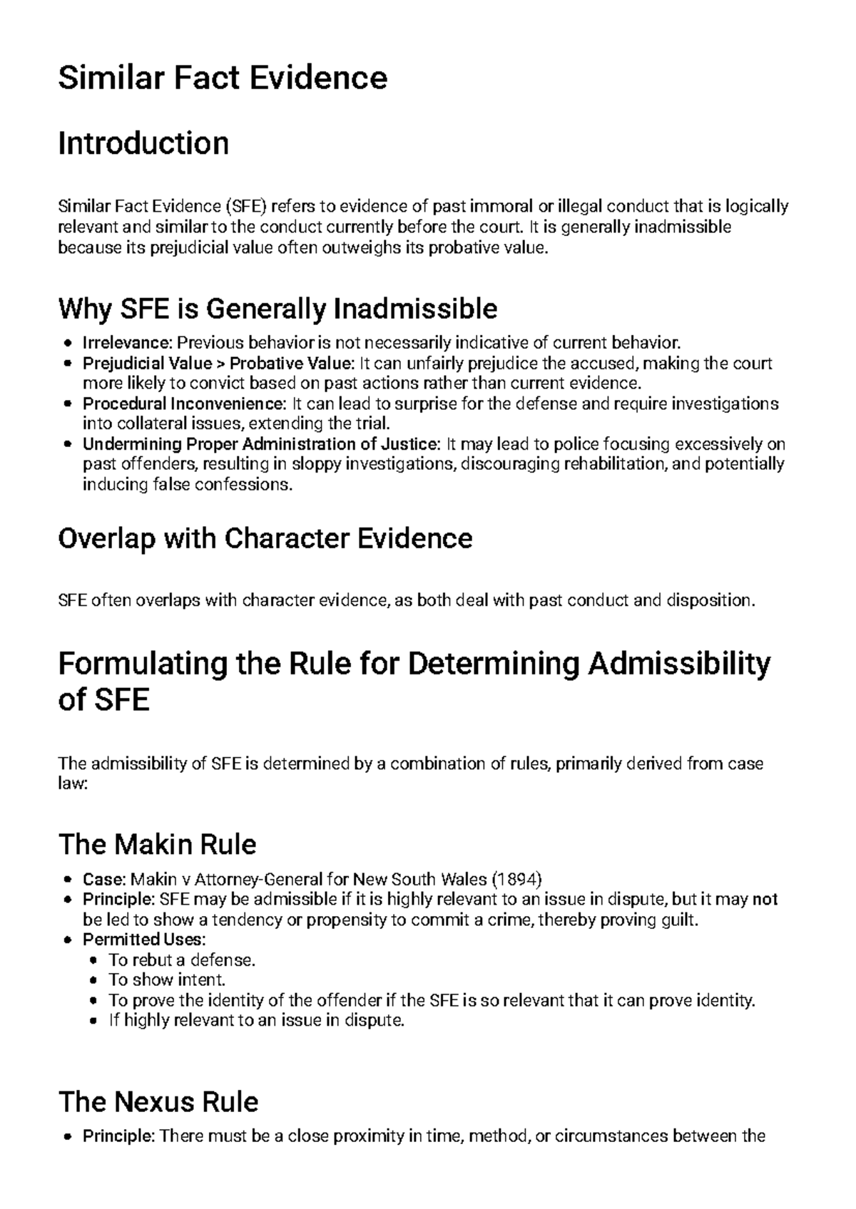 Unit 4 - Study Guide: Exclusionary Evidence & Similar Fact Evidence ...