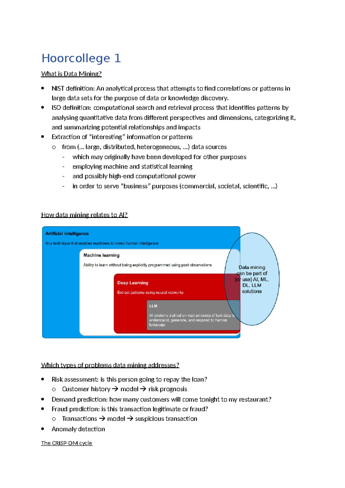 DMA HC1 - Lecture Notes on Data Mining Concepts and Applications ...