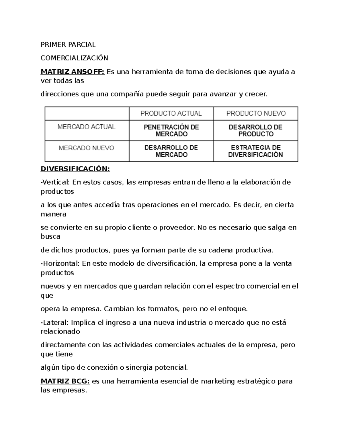 PRIMER PARCIAL COMERCIALIZACIÓN: Análisis de Estrategias y Herramientas ...