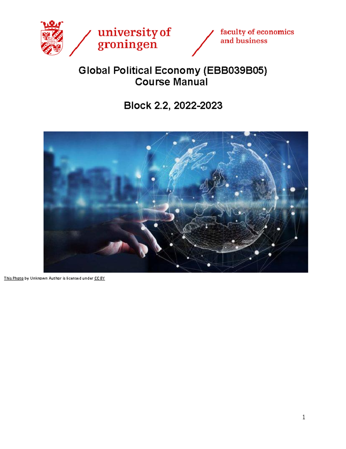 GPE Course Manual 2023 (EBB039B05) - Essential Info & Guidelines ...