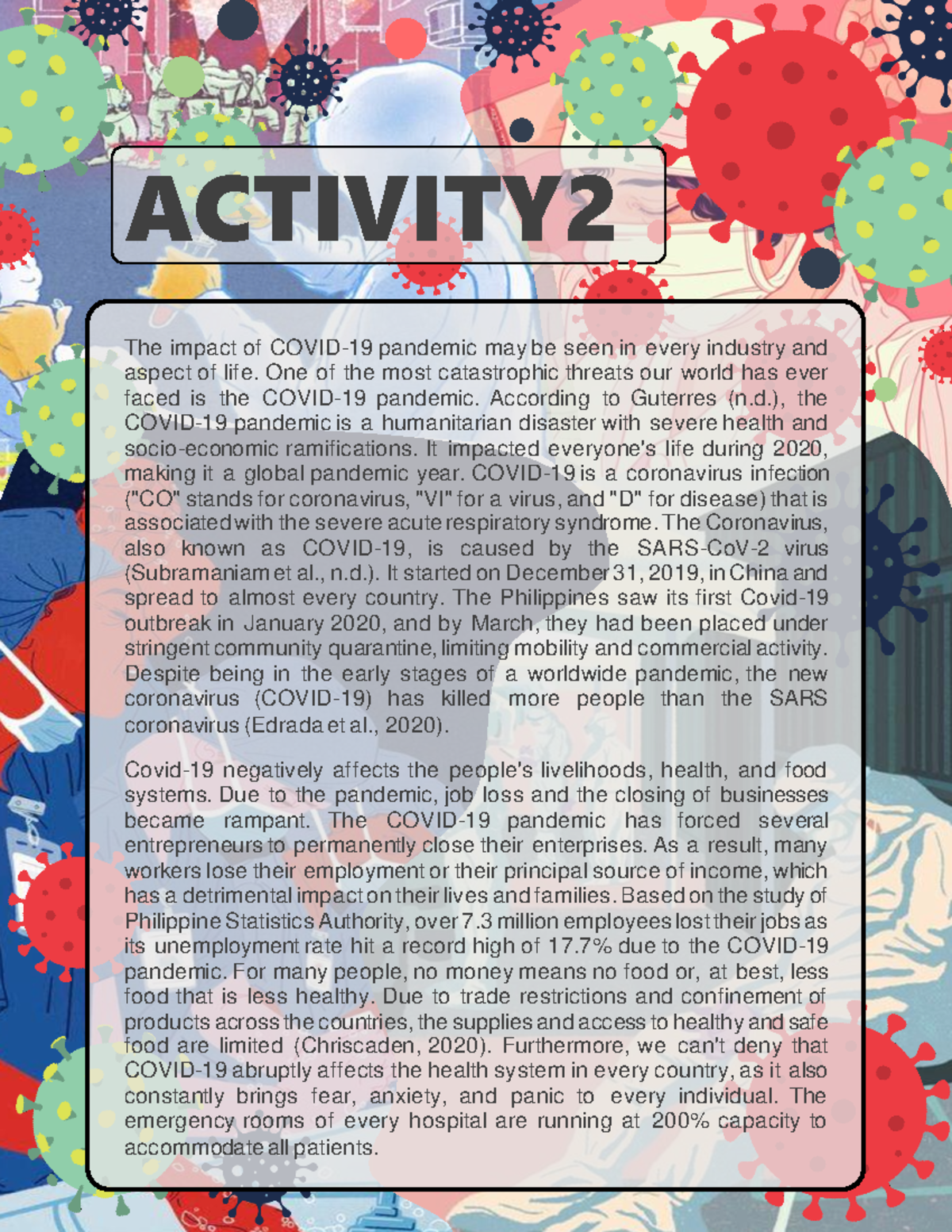 Activity# 2 - Essay - ACTIVITY The impact of COVID-19 pandemic may be ...