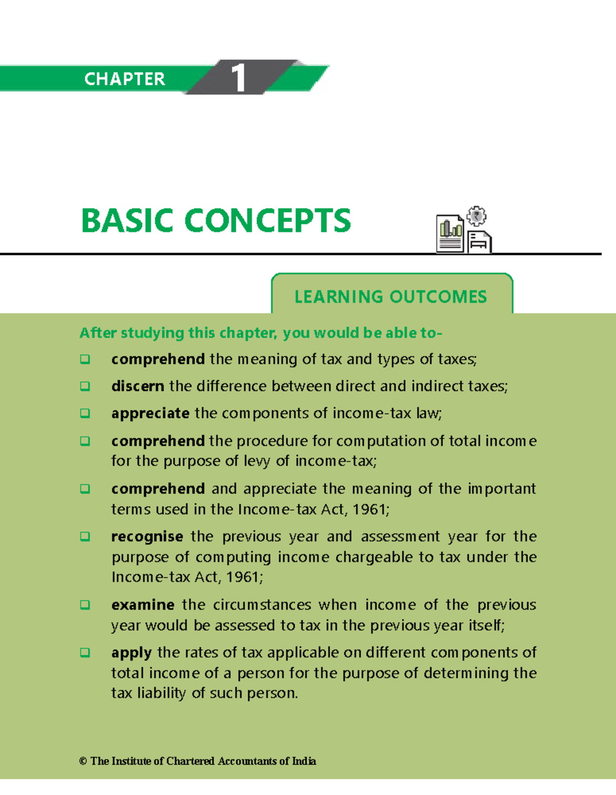 1 Basic - LEARNING OUTCOMES BASIC CONCEPTS After studying this chapter ...