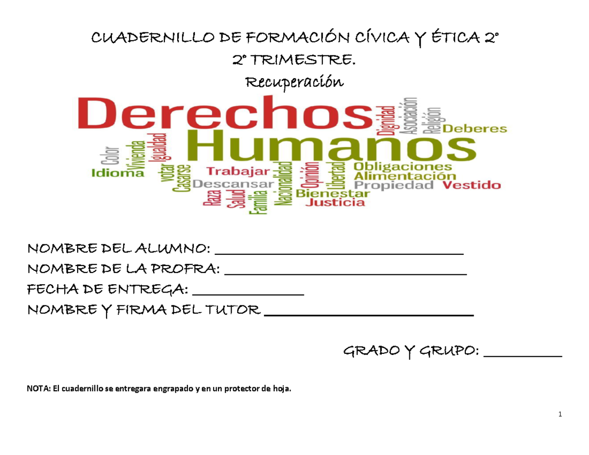 Formación Cívica Y ética Segundo Grado Contestado
