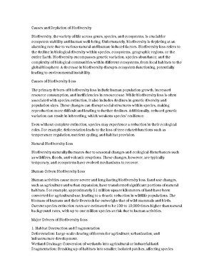 Biodiversity and Conservation: Understanding Ecosystems and Threats ...