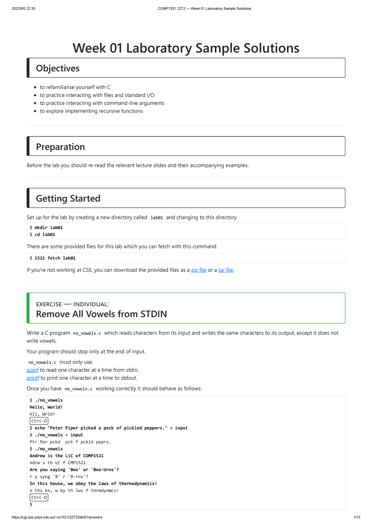 COMP1521 22T2 — Week 01 Lab Solutions and Preparation Guide - Studocu