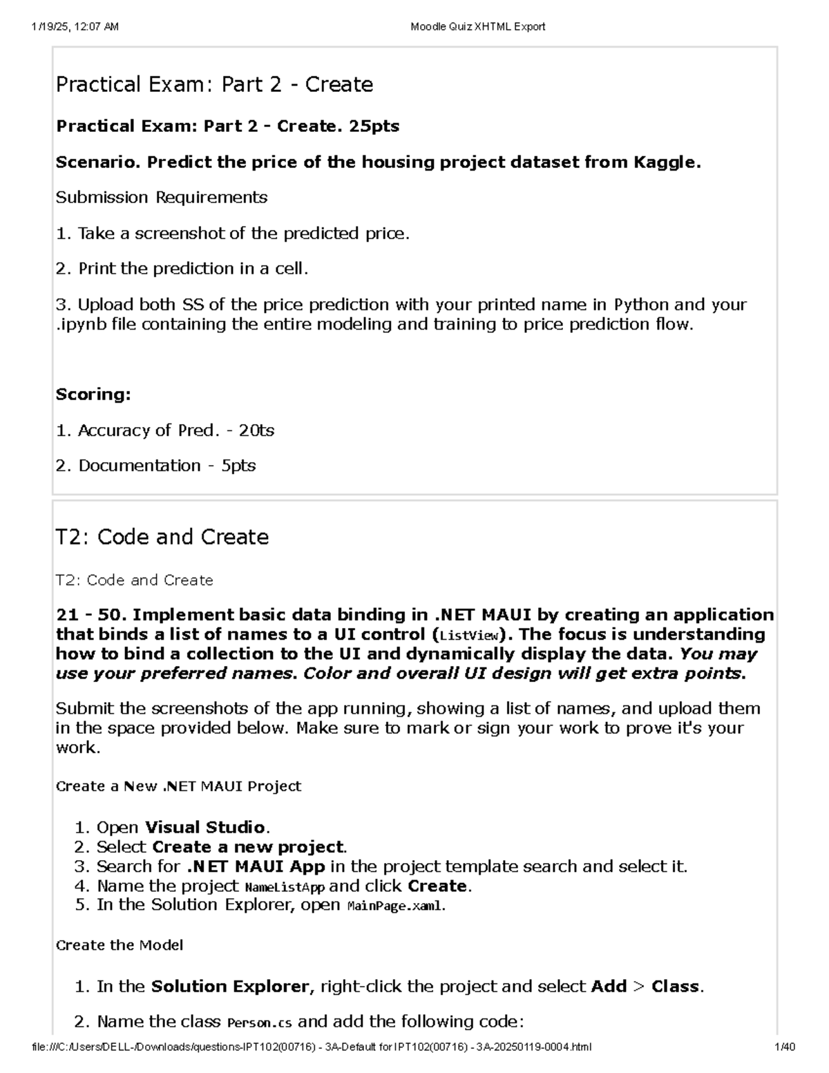 IPT102 TQ - FinalsReviewer - Practical Exam: Part 2 - Create Practical ...