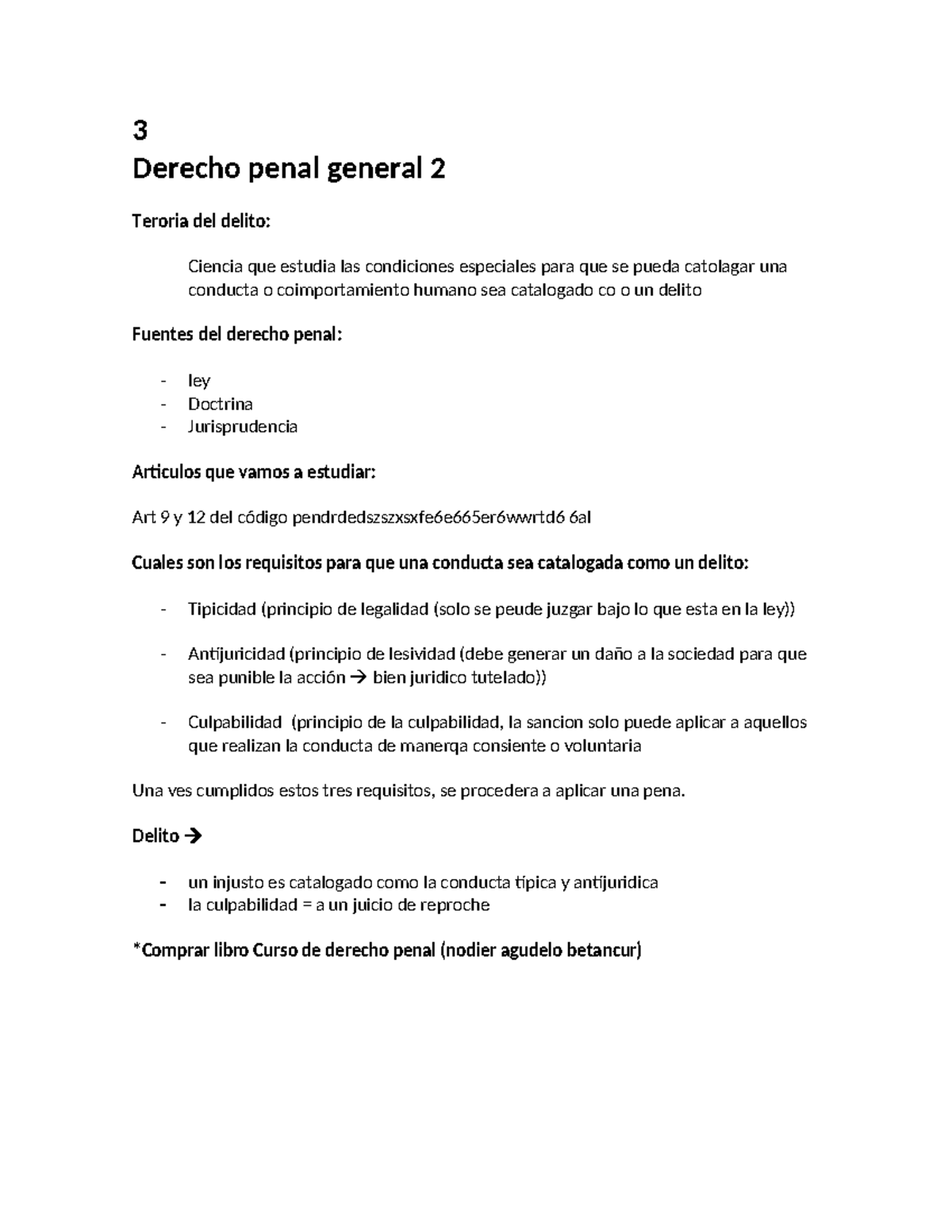 Derecho Penal General 2: Teoría del Delito y Análisis Jurídico - Studocu