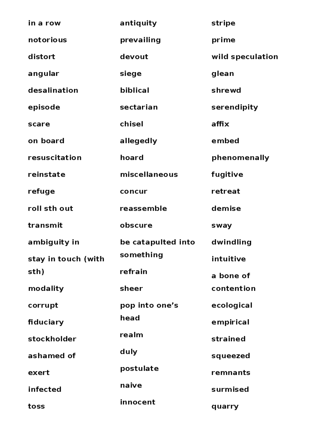 Vocab List for Course 26 04: Key Terms and Concepts - Studocu