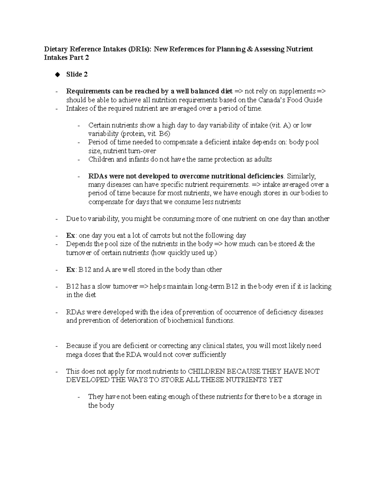 2-Dietary Reference Intakes Part 2 - Dietary Reference Intakes (DRIs ...