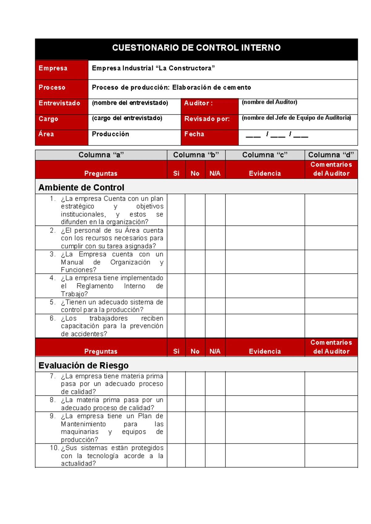 Propuesta de Auditoría de Control Interno en Surquillo - T1 - Studocu