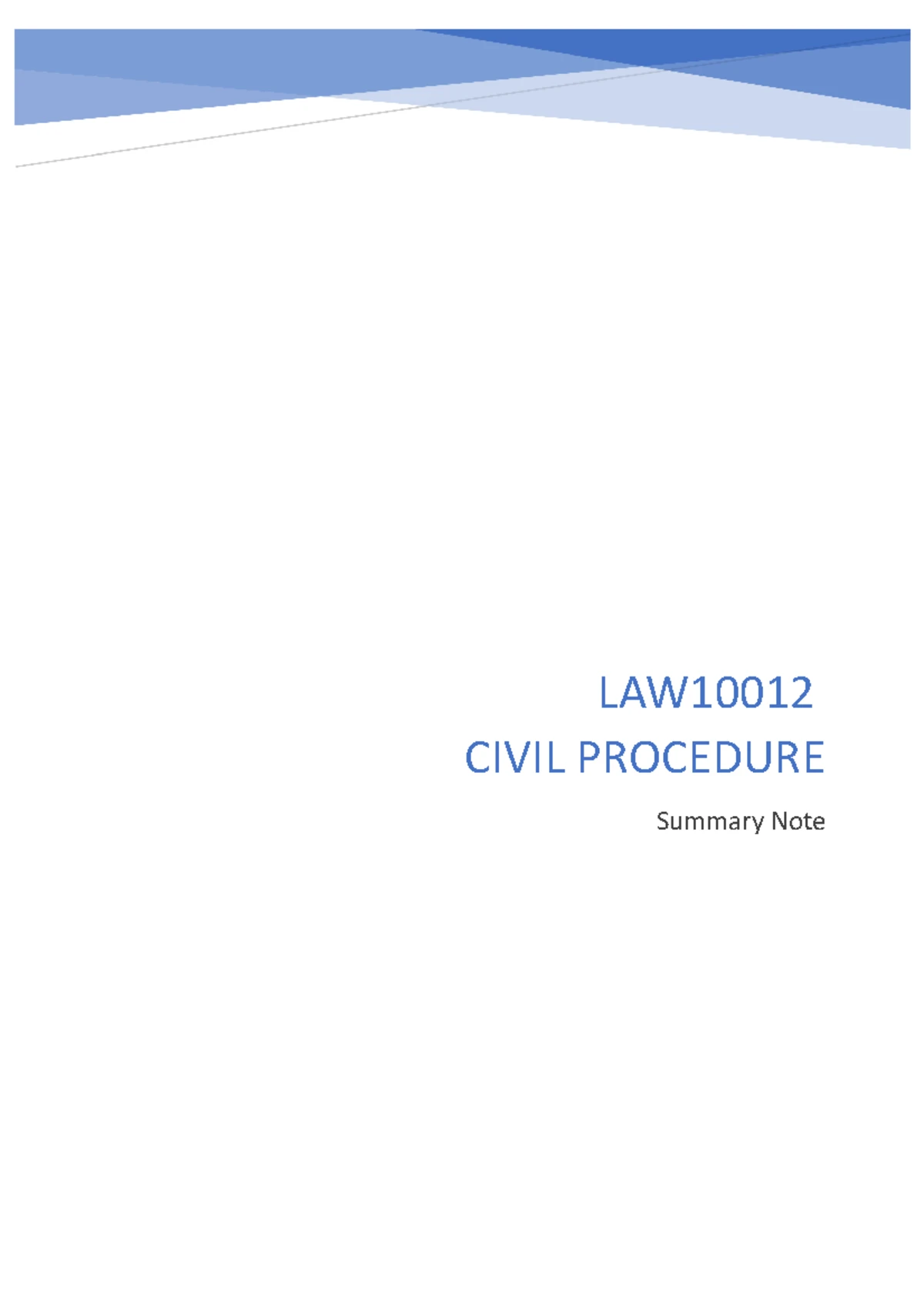 Civil Procedure & ADR: Key Definitions and Concepts Overview - Studocu