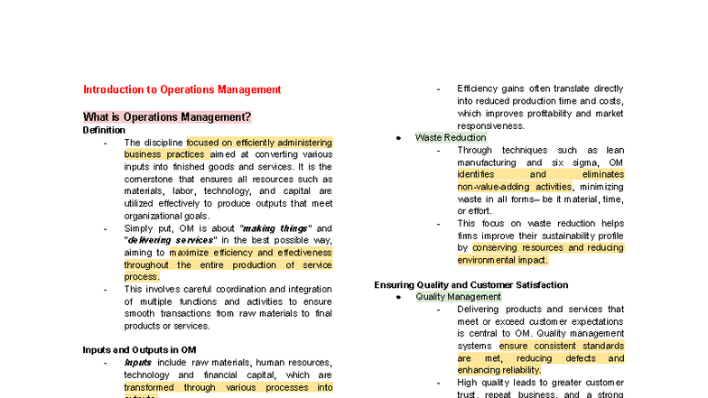 OM-AND-TQM: Understanding Operations Management & Total Quality ...
