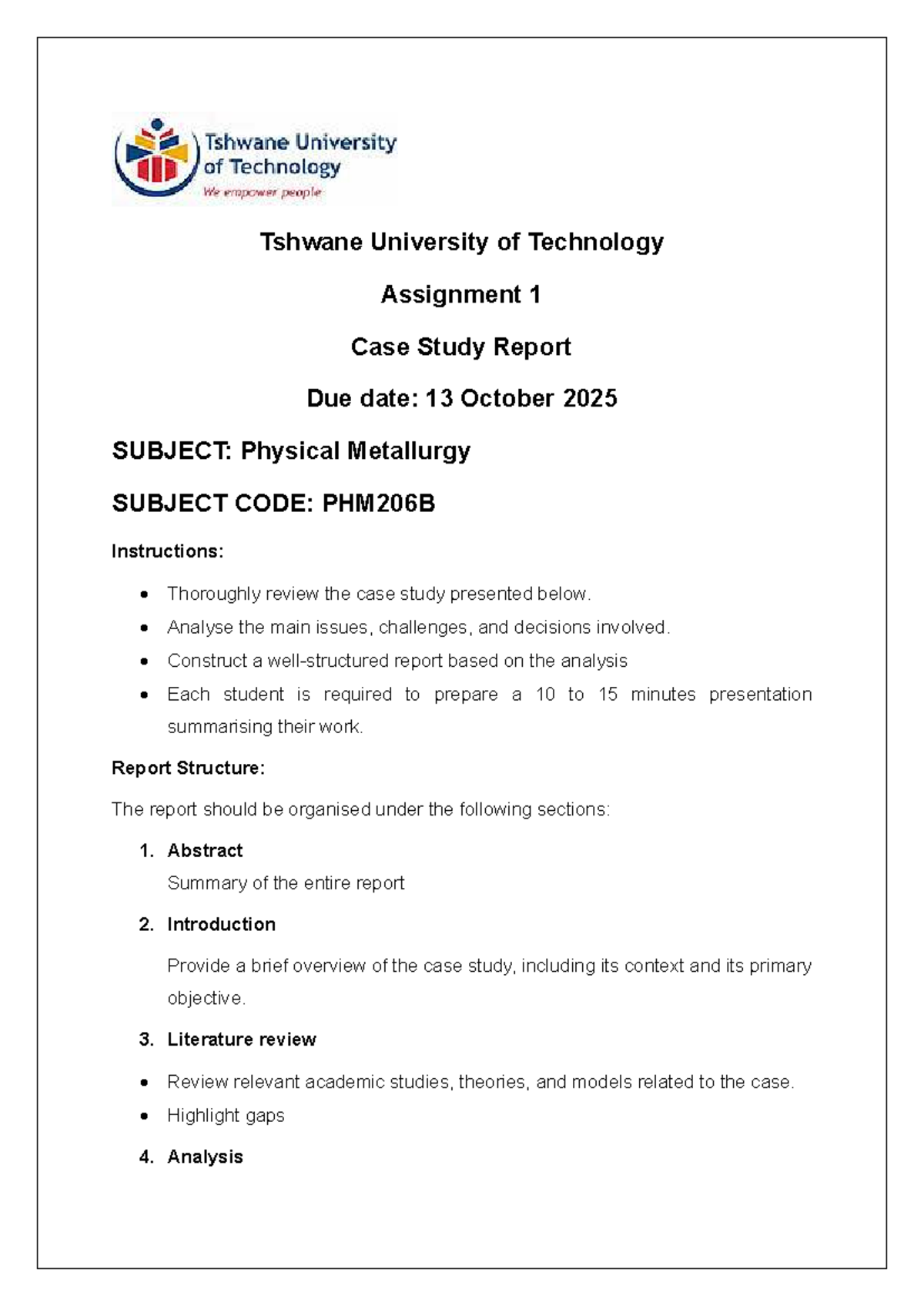 Case Study Report PHM206B: Failure Investigation of Heat Exchanger - Studocu