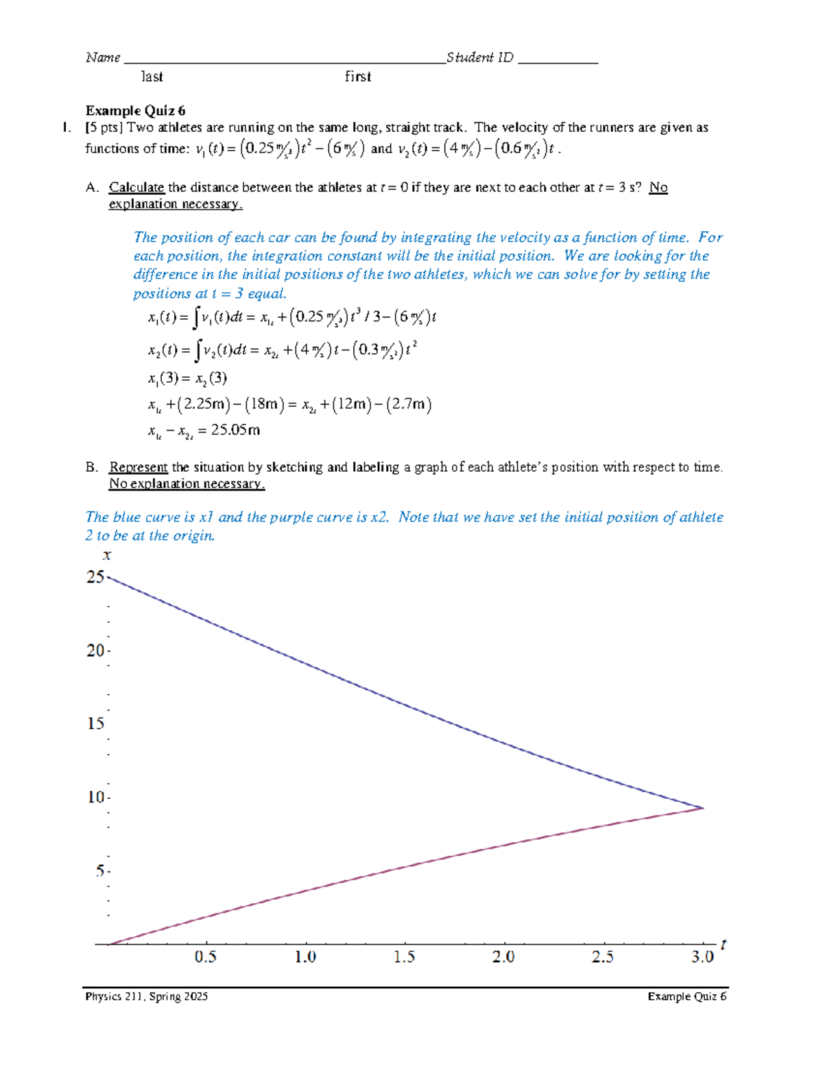 Physics 211, Spring 2025 Example Quiz 6: Problem Analysis and Solutions ...