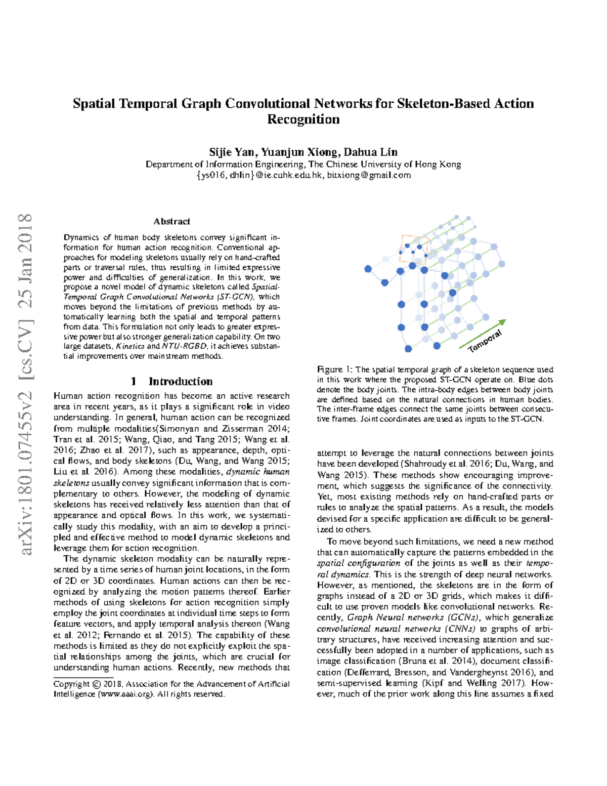 Spatial-Temporal Graph Convolutional Networks for Action Recognition ...