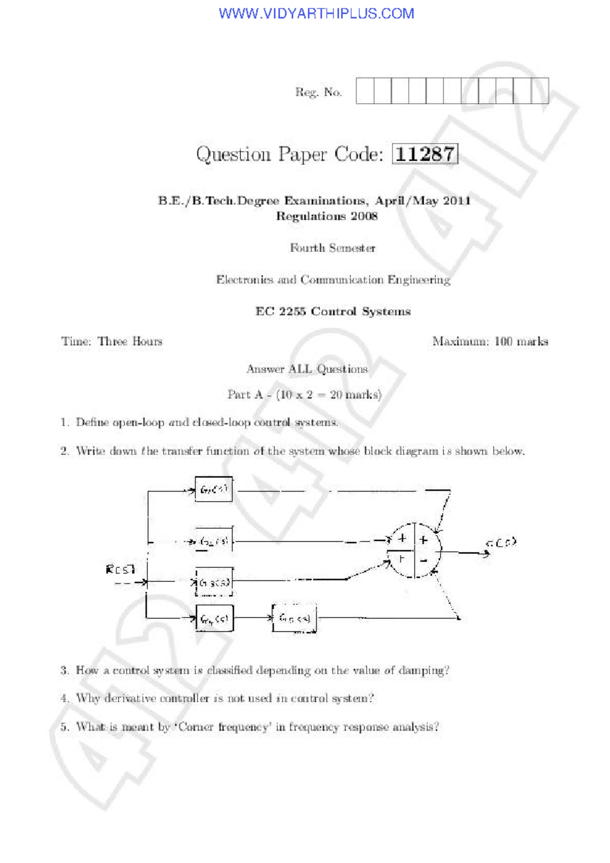 2020 EC 6405 Final Exam - Control Systems Engineering Questions - Studocu