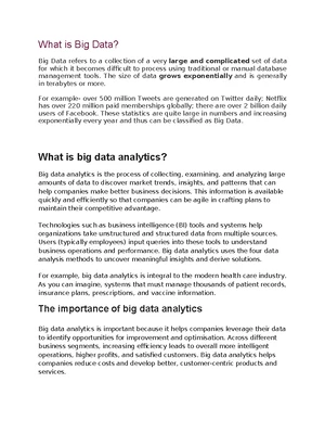 BIG DATA ANALYTICS Question bank unit1 and unit 2 - DEPARTMENT OF ...