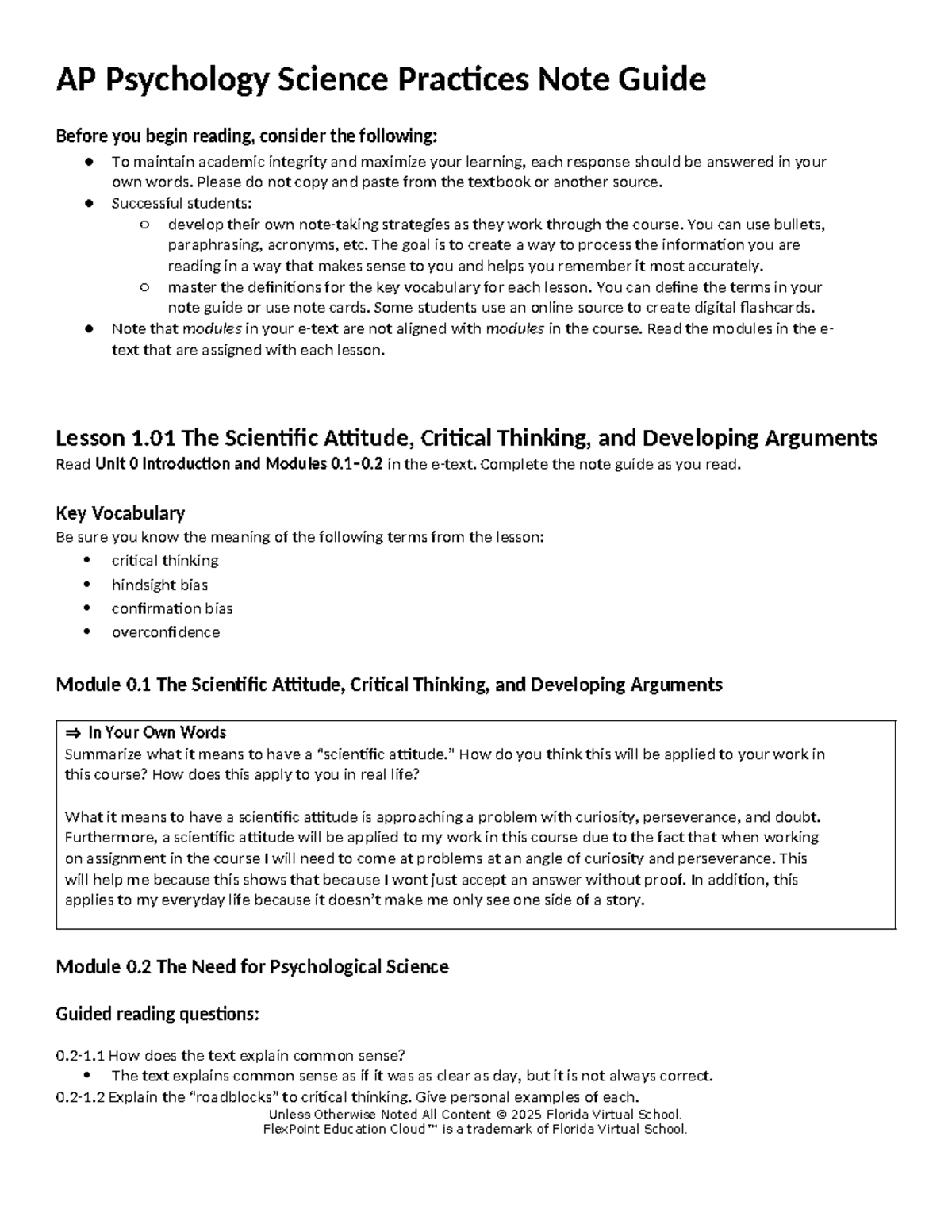 AP Psychology (AP) Science Practices Note Guide - Studocu