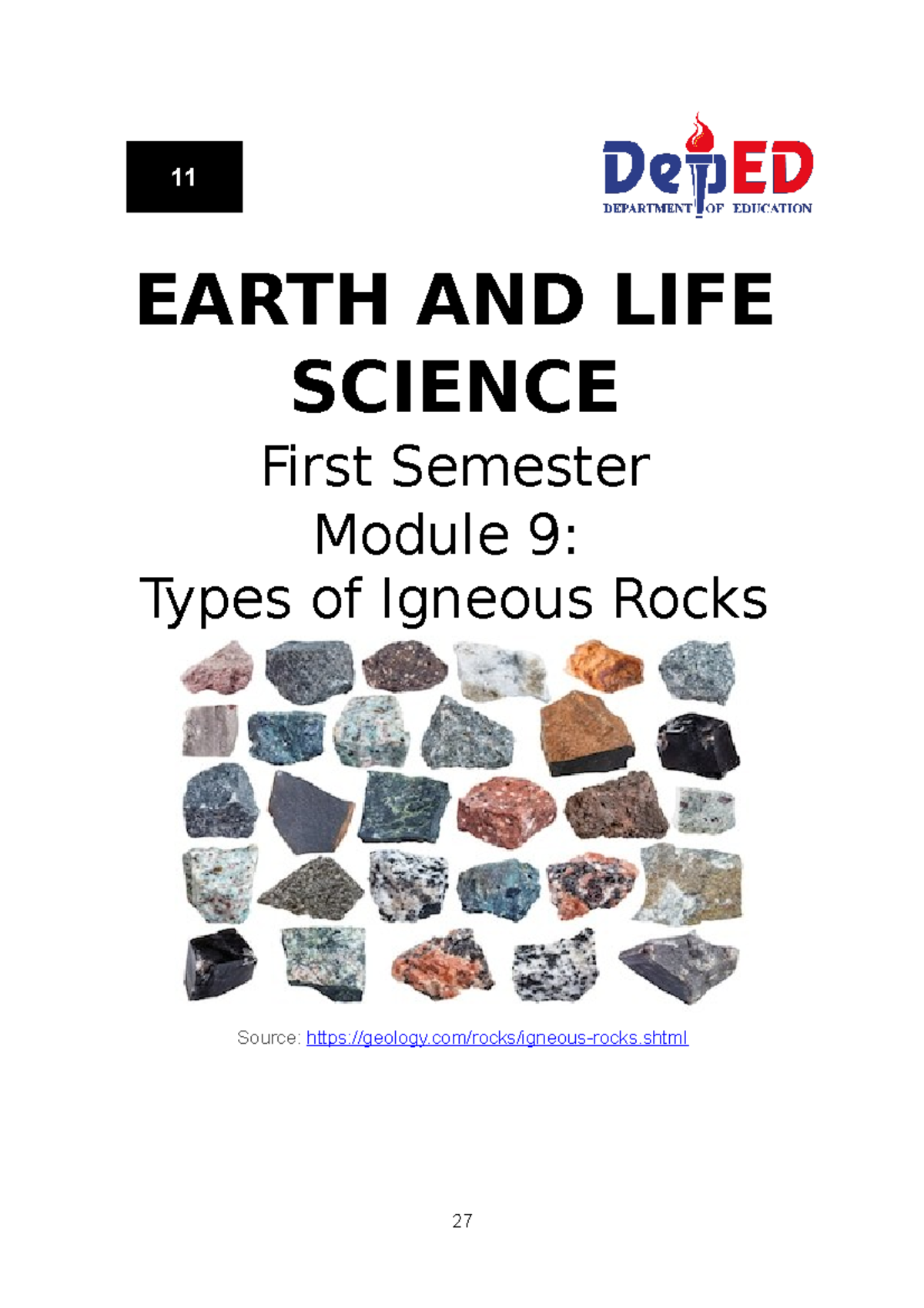 Earth And Life Science Types Of Rocks