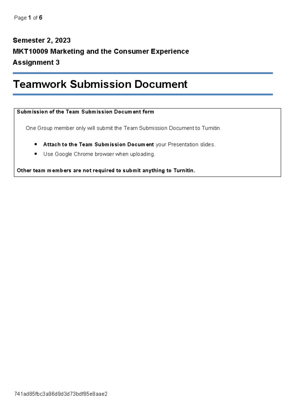 MKT 10009 S223 Assignment 3 Team Submission Guide - Studocu