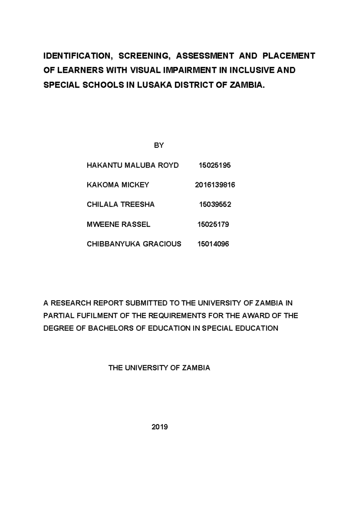 Final Research Report: Identification & Assessment of VI Learners - EDT ...