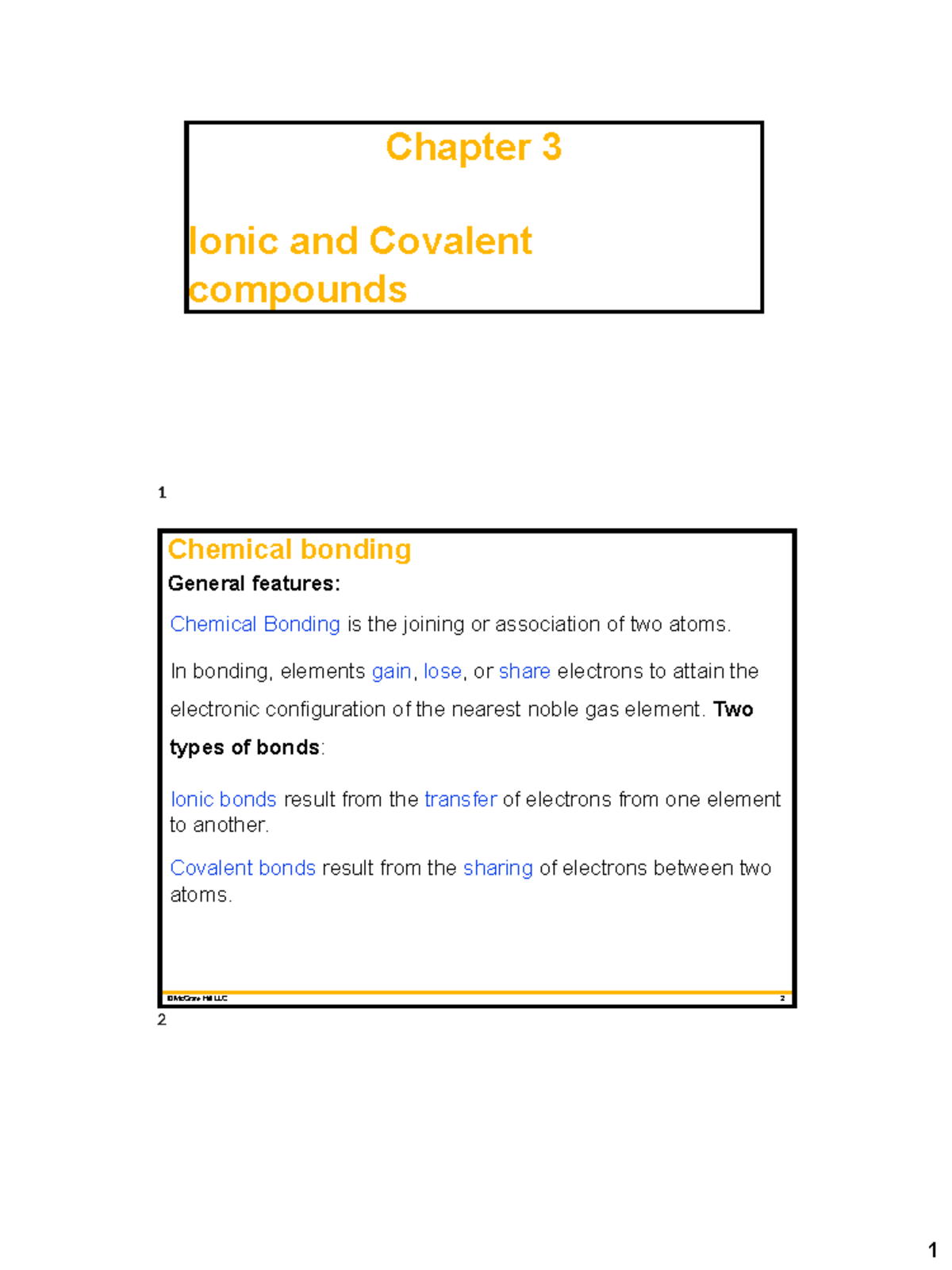 Chapter 3 - Ionic and Covalent Compounds: Chemical Bonding Notes - Studocu