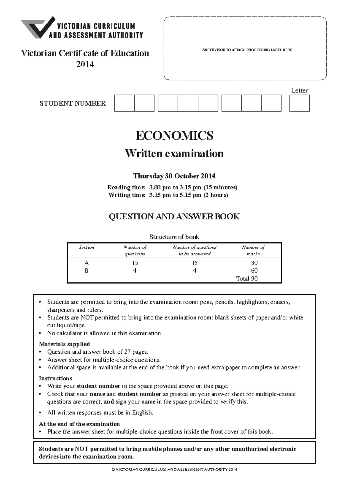 2013 ECONOMICS Written Exam: Comprehensive Question & Answer Guide ...