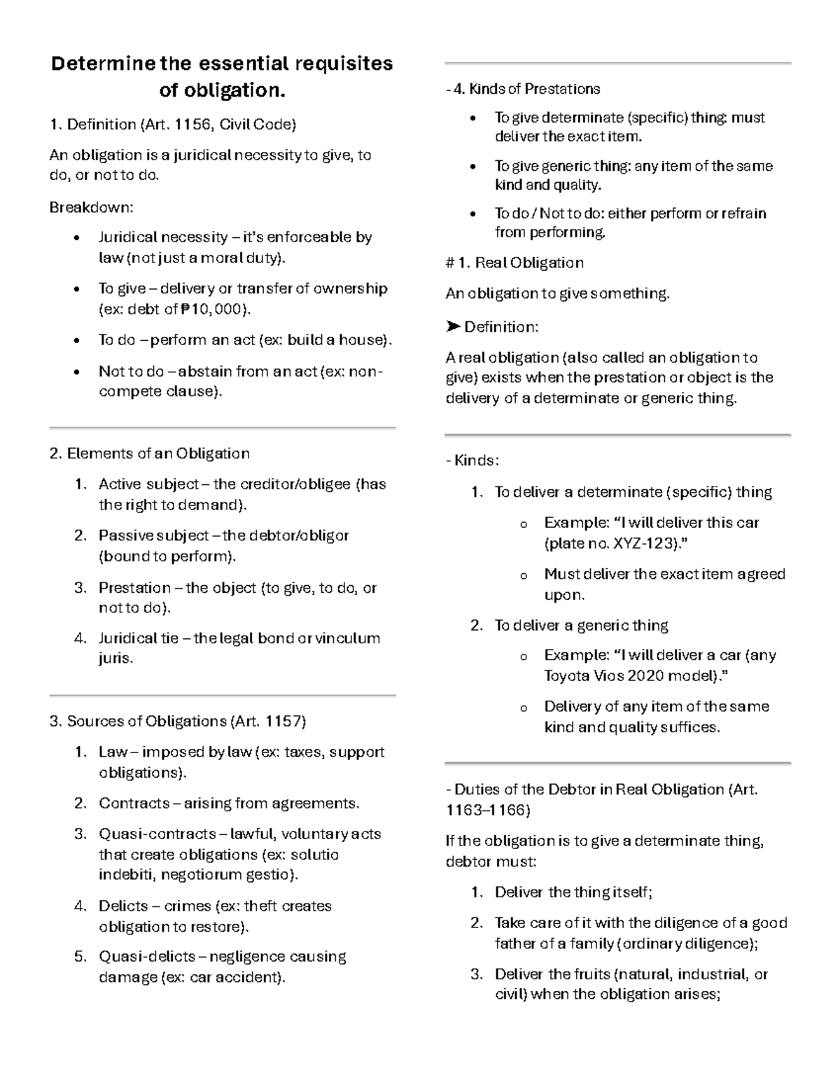 CFE Obligations and Contracts Reviewer: Essential Requisites and Types ...