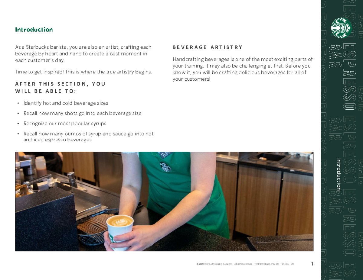 Barista Basics - Licensed Stores - Learning Card - Espresso Bar ...