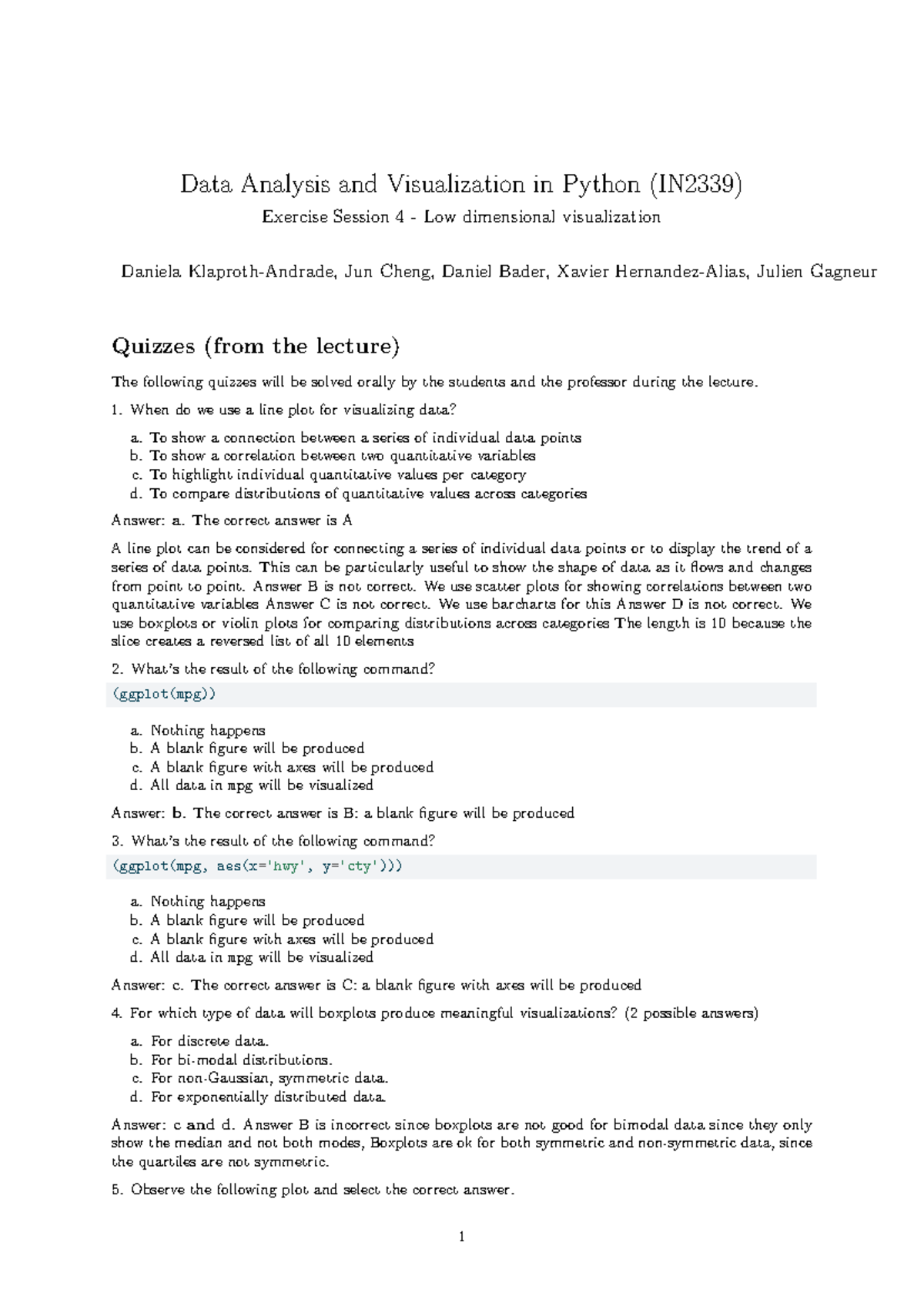 Data Analysis and Visualization in Python (IN2339) Exercise Session 4 ...