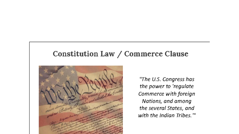 BUS206 3-1 Presentation: The Commerce Clause in U.S. Law - Studocu