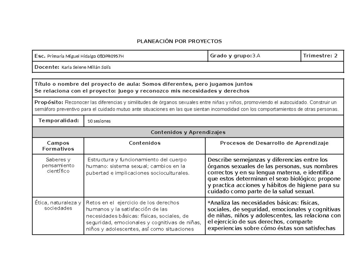 Planeación Proyecto de Aula 08DPR0957H: Jugamos Juntos y Aprendemos ...