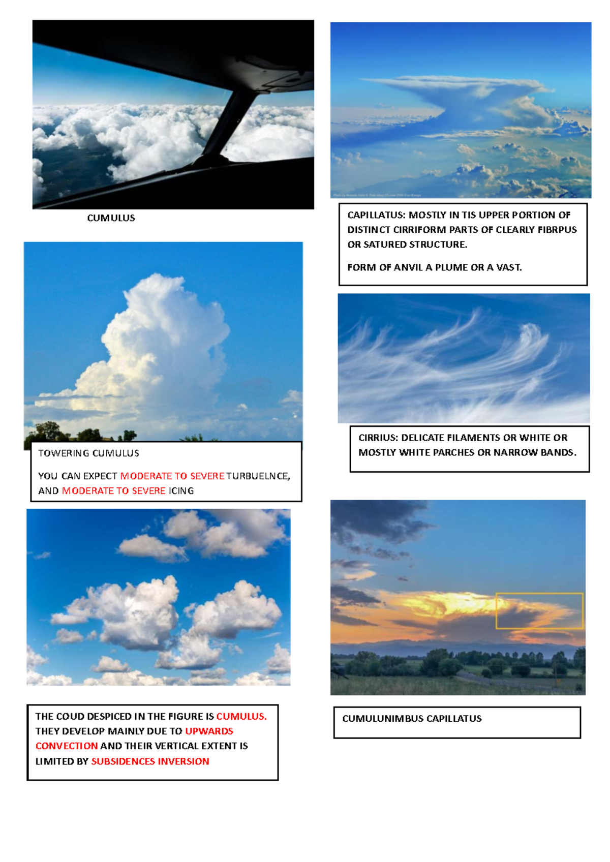 CUMULUS CLOUDS: STRUCTURE, TYPES, AND TURBULENCE (SC) - Studocu