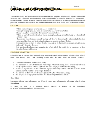 Prelim -GE- Ethics - N/A - GE- Ethics Lesson 1 Ethics as a Discipline ...