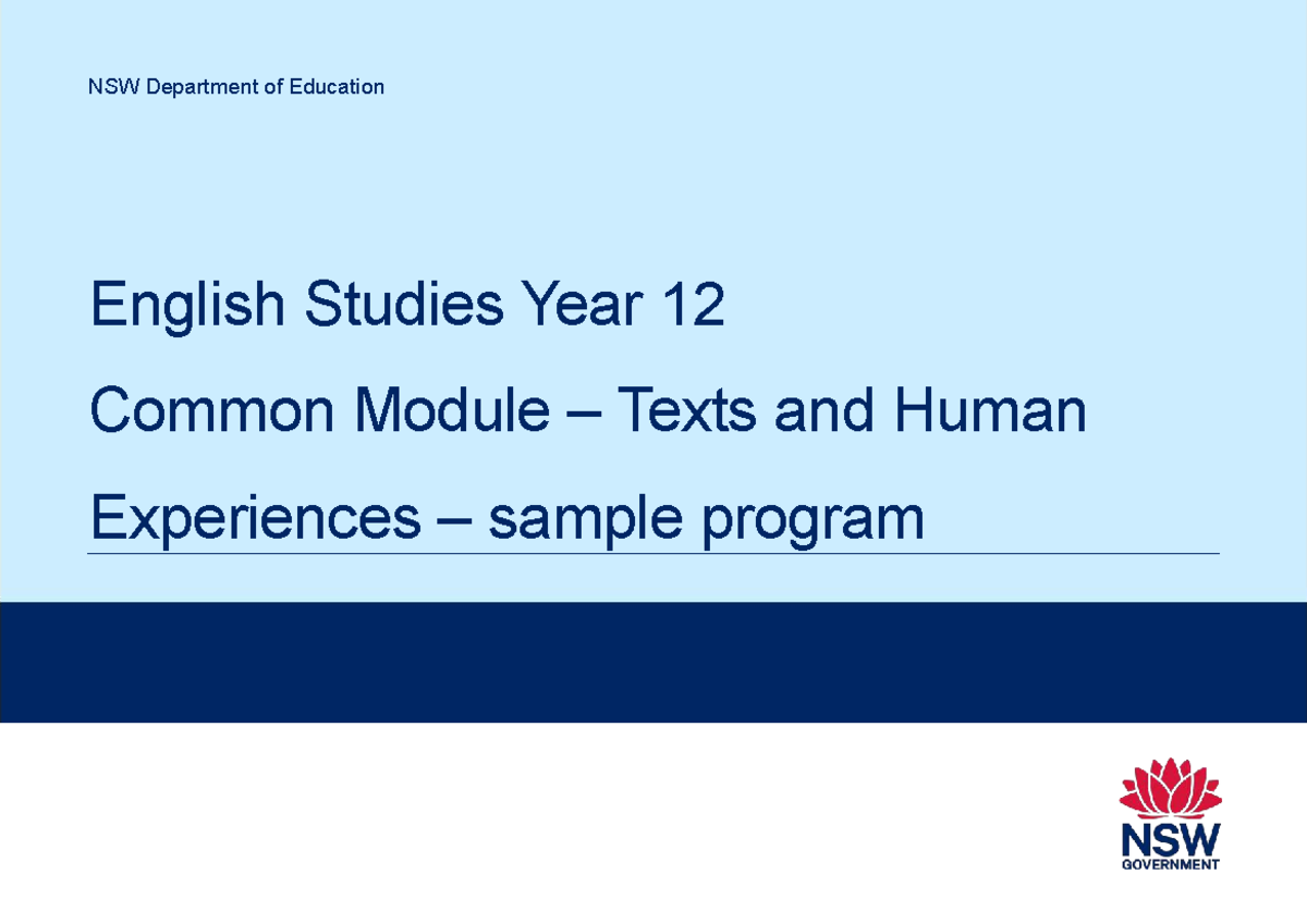 NSW English Studies Year 12 Common Module: I Am Malala Sample Program ...