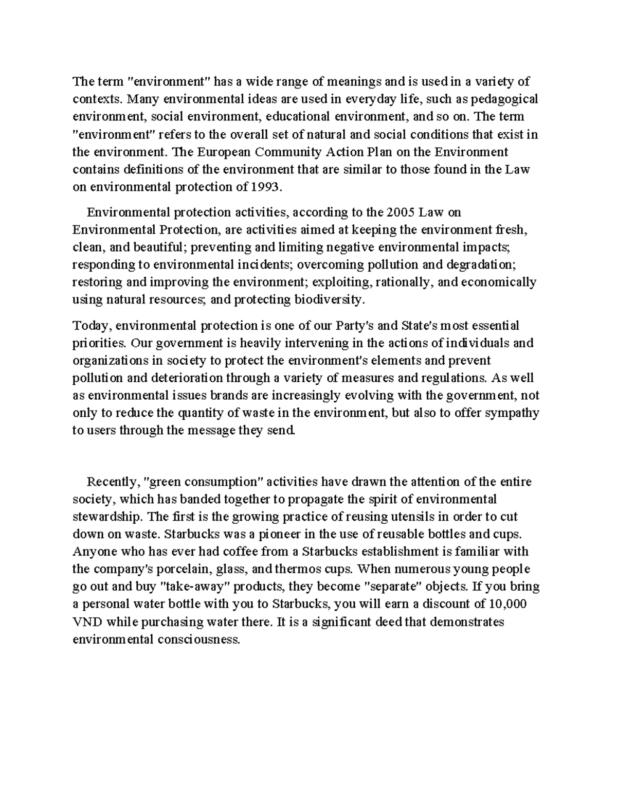 Final Exam - Environmental Protection Overview and Trends - Studocu