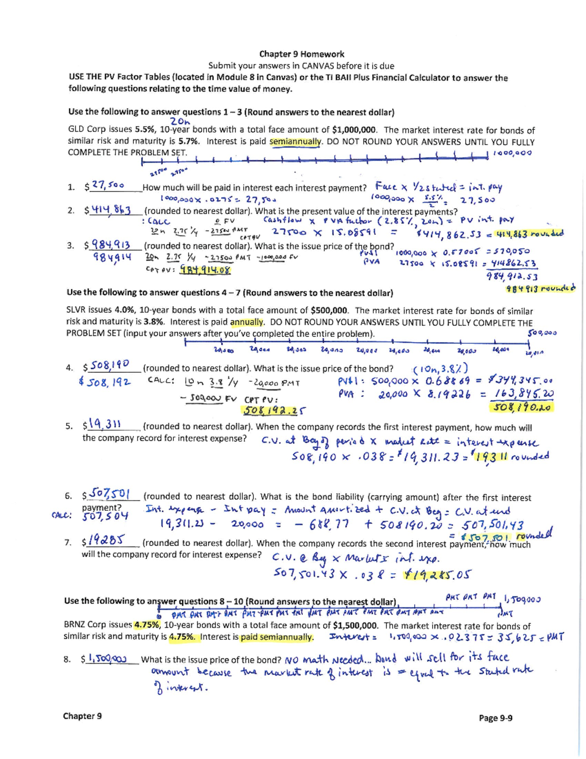 1ch09hmk - Chapter 9 Homework and Lecture Notes Summary - Studocu