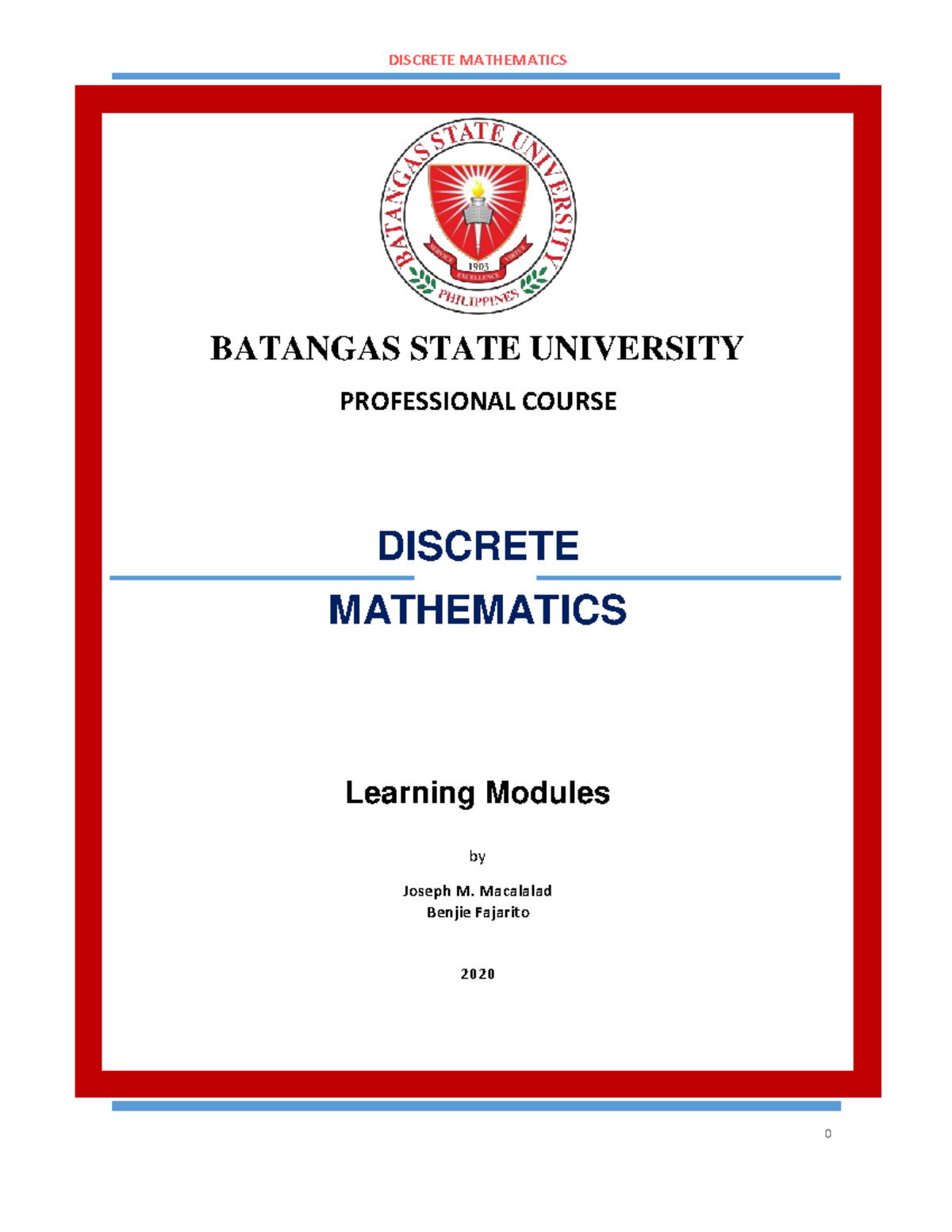 Discrete Mathematics CS 3201 Learning Module: Counting Principles ...