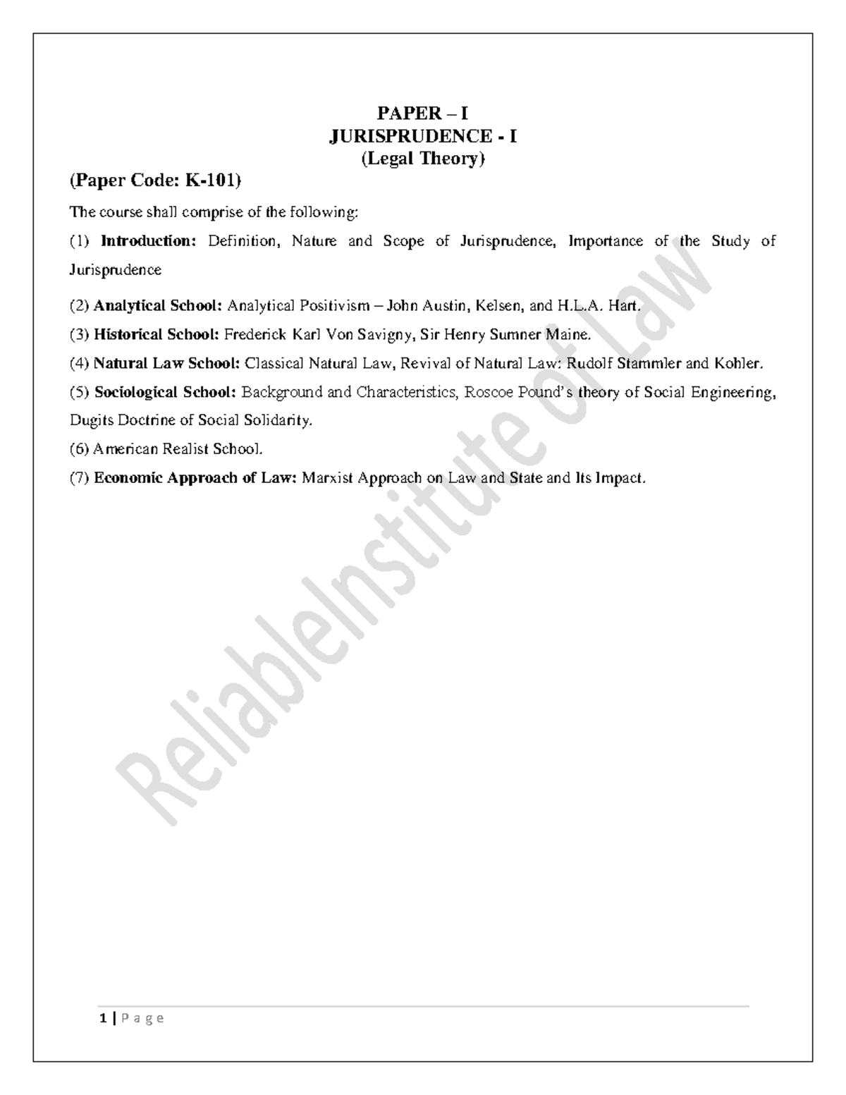 Jurisprudence Notes for Exam K-101: Key Concepts & Theories - Studocu