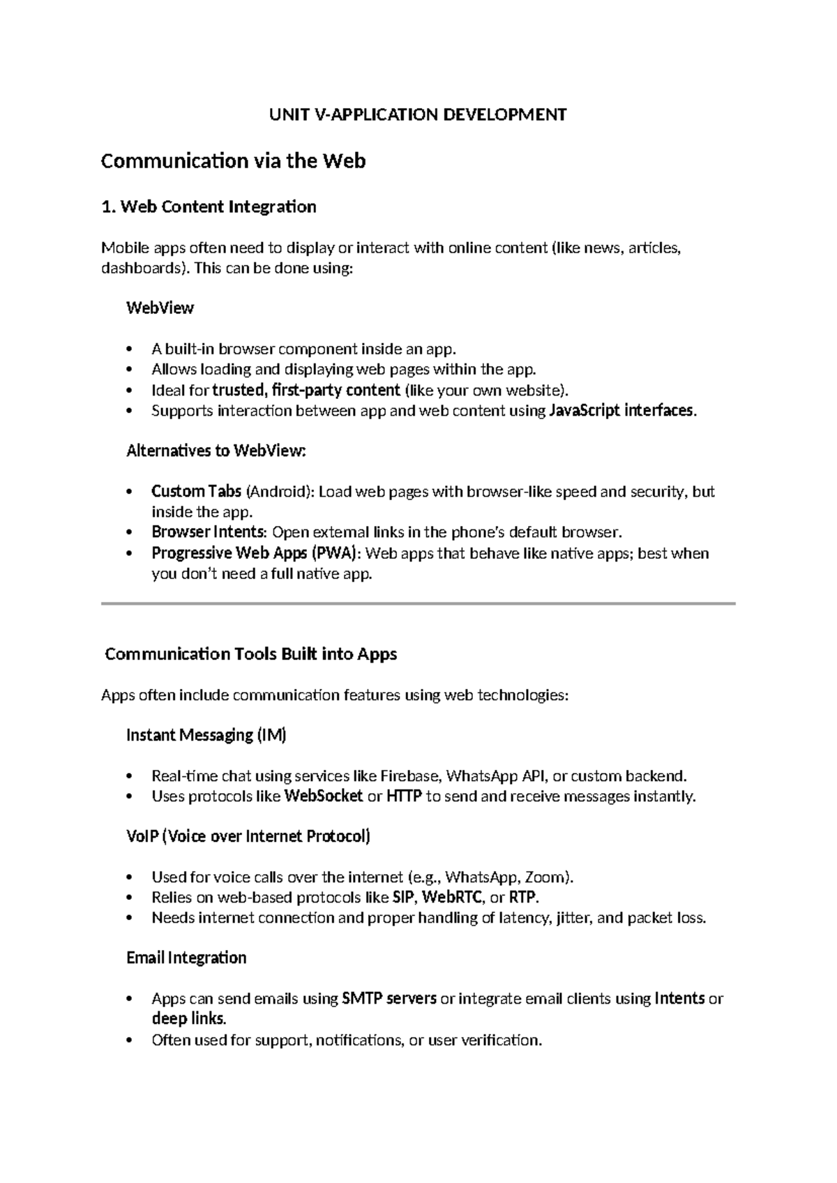 UNIT V - Application Development: Web Communication & Graphics ...
