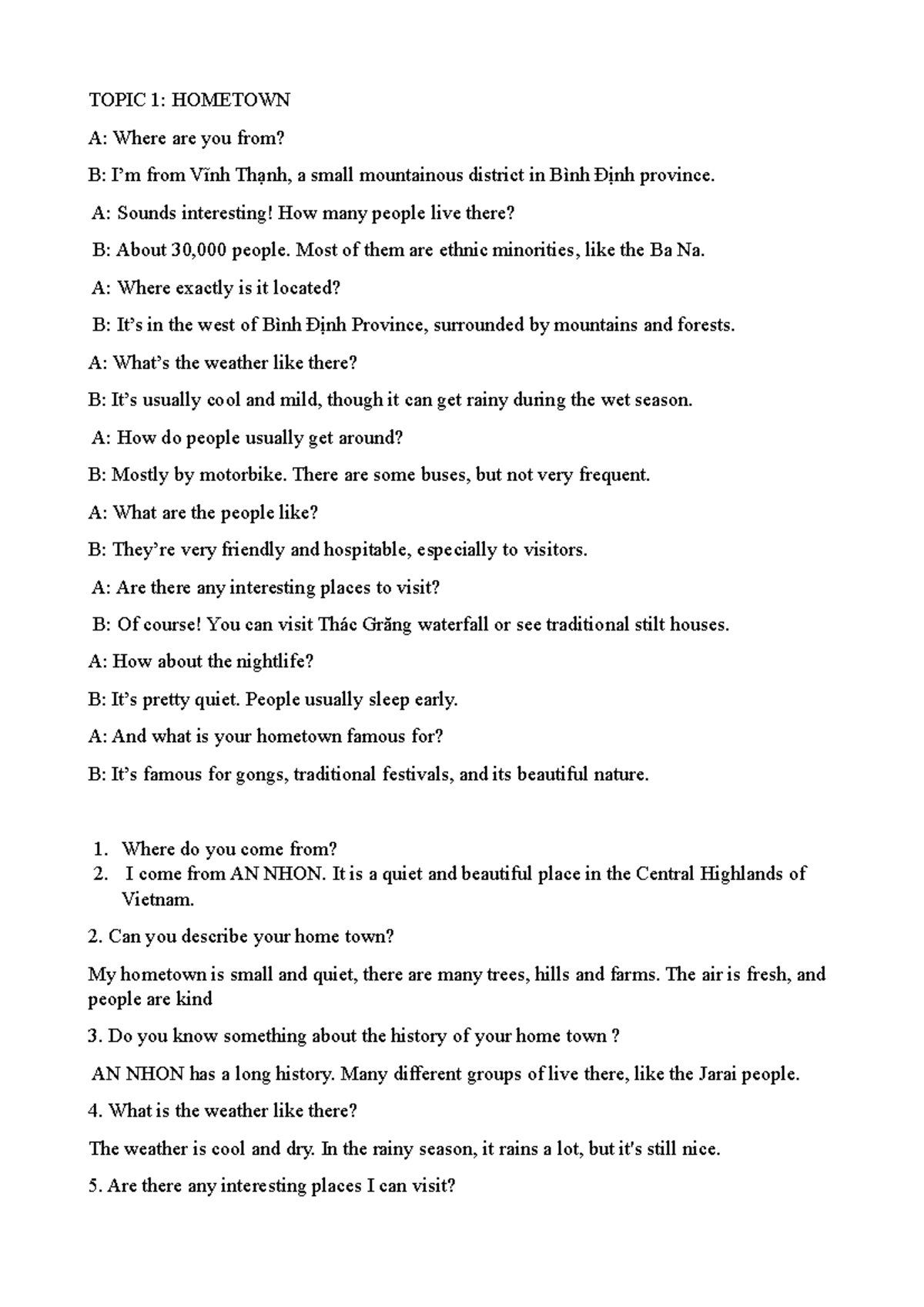 Speaking 5 Bài Đầu - Summary for Tiếng Anh Chuyên Ngành 1 - Studocu