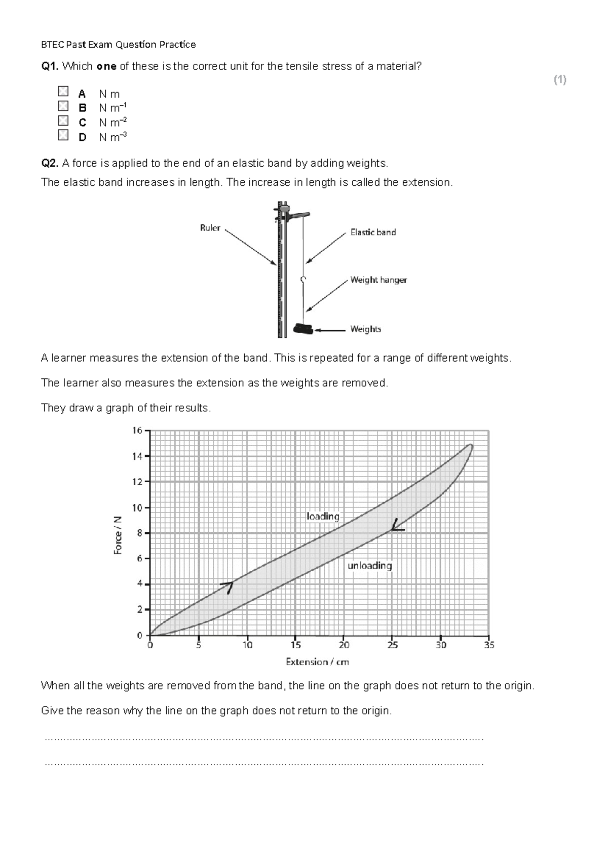 Hooke's Law Exam Practice Questions - Stress and Strain Analysis - Studocu