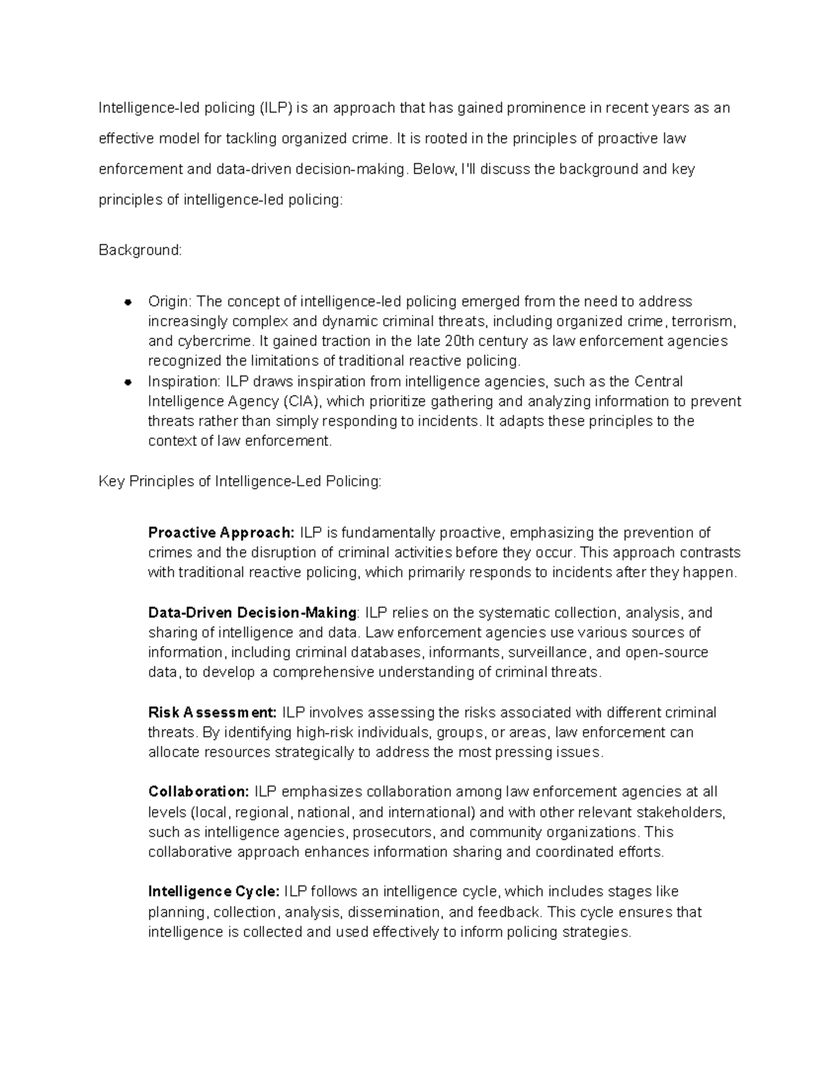 Intelligence-Led Policing (ILP): Principles and Effectiveness Overview ...
