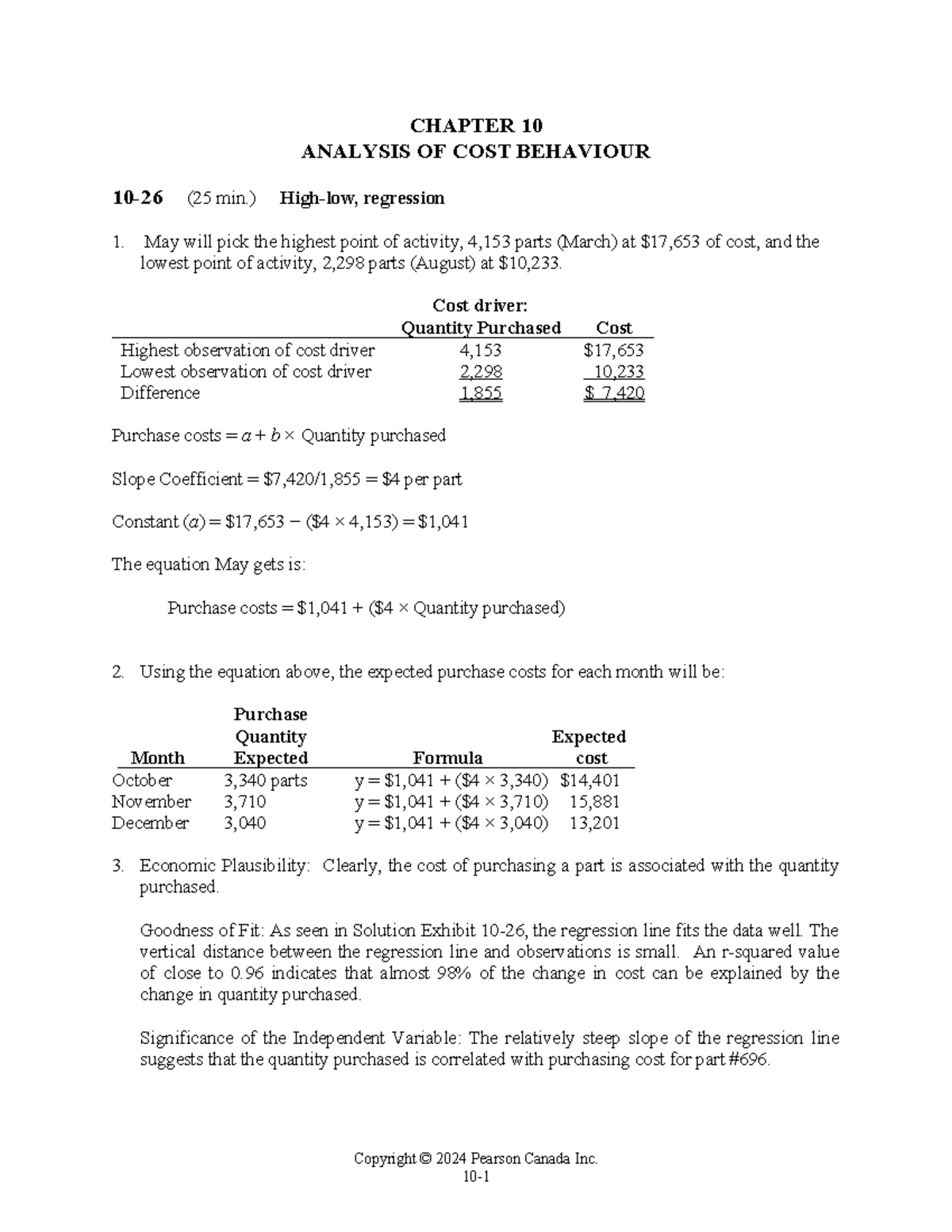 Ch. 10: Cost Behaviour Analysis Solutions for Accounting - Studocu