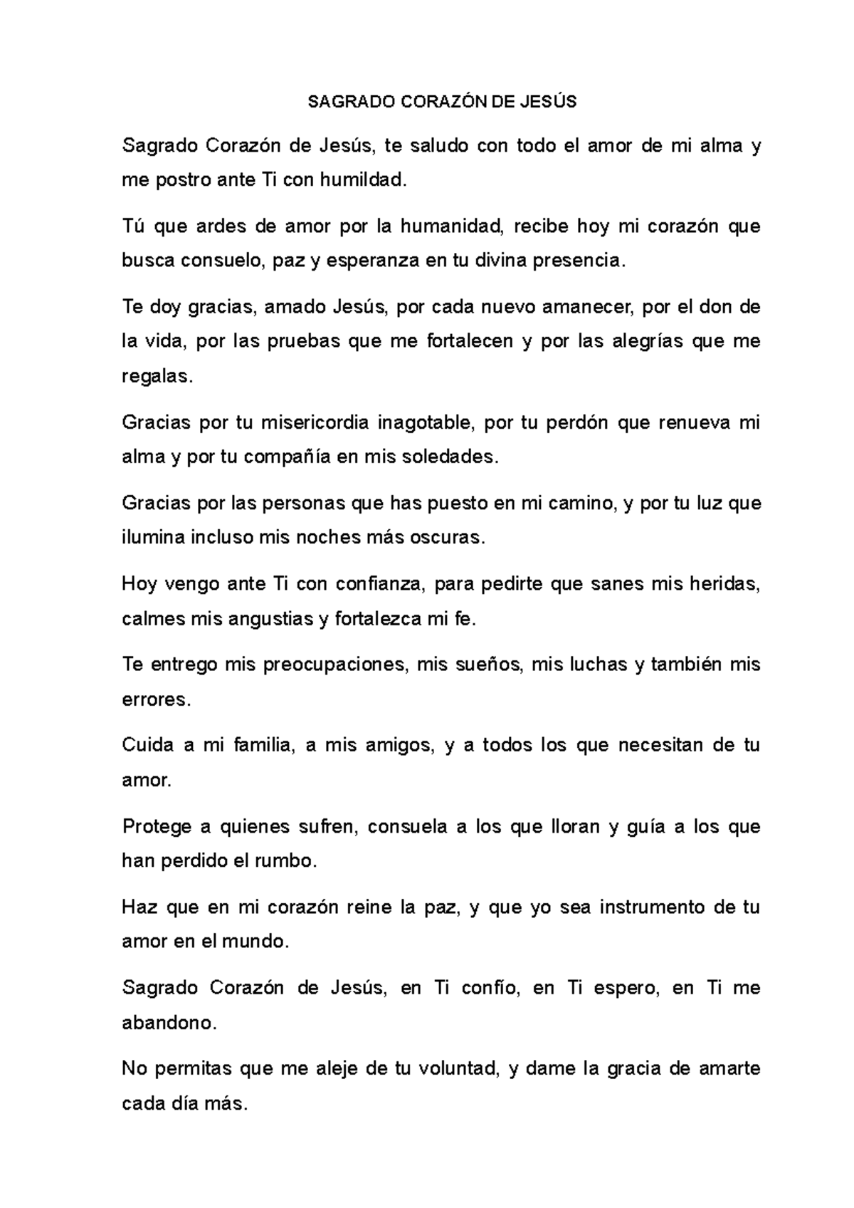 Reflexiones y Oraciones al Sagrado Corazón de Jesús - Studocu