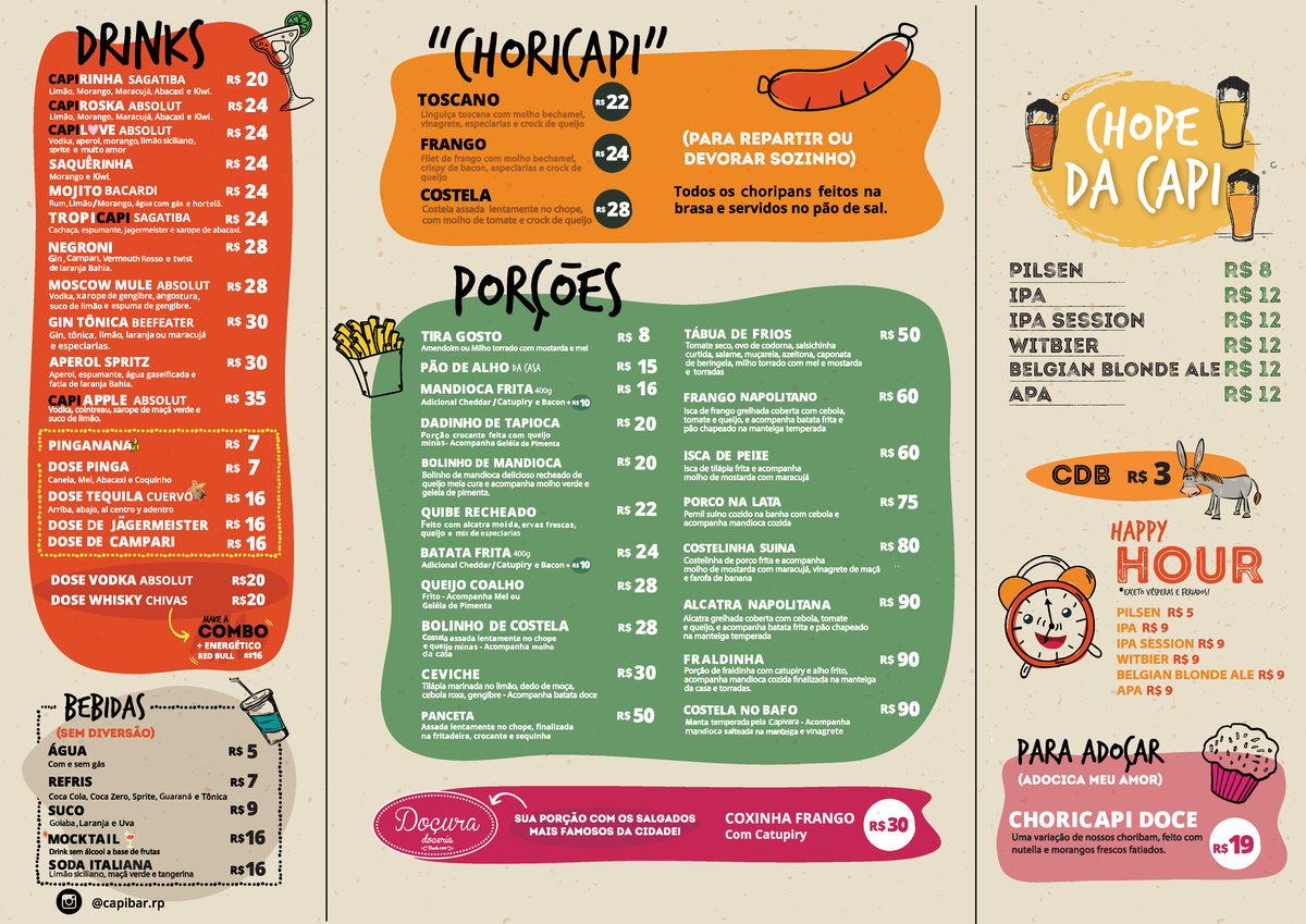 MENU Capibar 2024 - menu - / 7 Abacaxi Kiwi Abacaxi Kiwi ^ maçã verde e ...