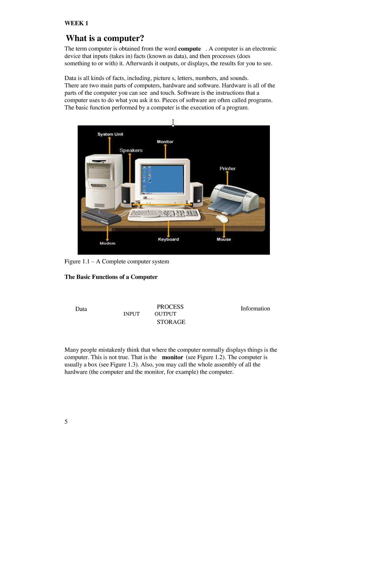 CSC 101 - Week 1: Understanding Computers and Their Components - Studocu